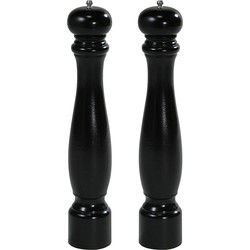 2x Pepermaler/zoutmaler molens 40 cm van zwart hout - Peper en zoutstel