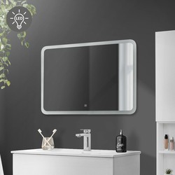 Badkamer LED spiegel met aanraakschakelaar 90x60 cm wit glas ML design