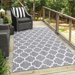 Tapijtenloods Sun In- & Outdoor Vloerkleed Laagpolig Modern Oriental Grijs- 120x170 CM