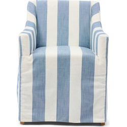 Riviera Maison Firenze Dining Armchair, striped weave, blue stripe