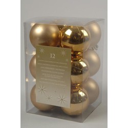 4 stuks - 12 kerstballen licht goud 60 mm