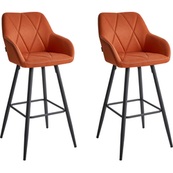Beliani DARIEN - Barkruk-Oranje-Polyester