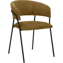 LABEL51 Eetkamerstoel Luuk - Mustard - Elite - Black Frame