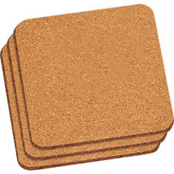 Kesper Onderzetter voor pannen - 3x - kurk - 20 x 20 cm - Panonderzetters