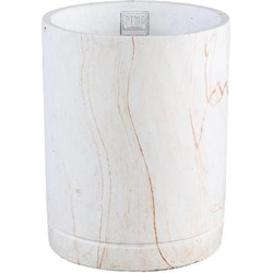 PTMD Marmy Bloempot - H25 x Ø20 cm - Cement - Creme