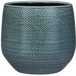 Mica Decorations gabriel ronde bloempot blauw maat in cm: 19 x 21