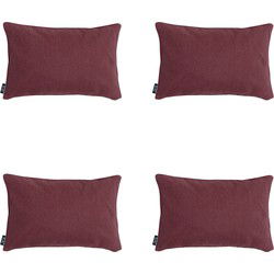 Madison -  Sierkussen Bordeaux canvas eco+ - Ca. 30x50 cm - Set van 4