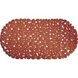 MSV Douche/bad anti-slip mat - badkamer - pvc - terracotta - 39 x 99 cm - Badmatjes