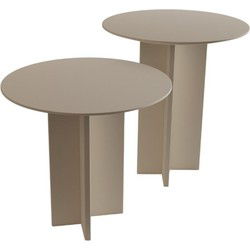 Set van 2 ronde salontafels H45 / H55 cm - LEO