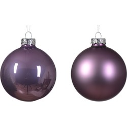 Kerstbal glas d8 cm klila ass 6st kerst