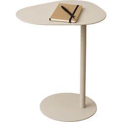 MISOU Bijzettafel - Banktafel - Organisch - Beige - op Voet - Koffietafel - 35x53cm - Metaal - NOVA