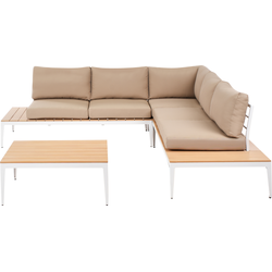 POSITANO - Loungeset 5-zits - Lichtbruin - Aluminium