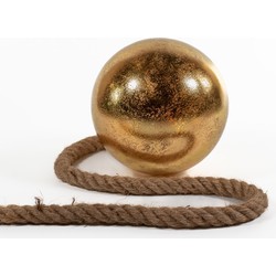 Glass Ball Gold Foil 18Cm On 100Cm Thick Rope Hanger 15