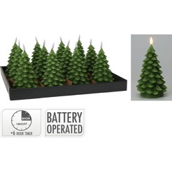 Ledkaars kerstboom 17 cm groen kerstversiering