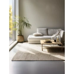 Jute Wol Katoen vloerkleed - Dhaka Taupe - 120 X 170 CM