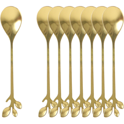 OTIX Theelepeltjes - Goud - Bladeren - Koffielepeltjes - 8 stuks - LEAF