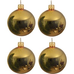 16x Glazen kerstballen glans goud 10 cm kerstboom versiering/decoratie - Kerstbal