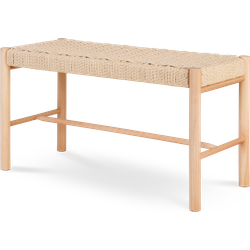 Loek houten bankje met geweven zitting - 80 x 45 cm