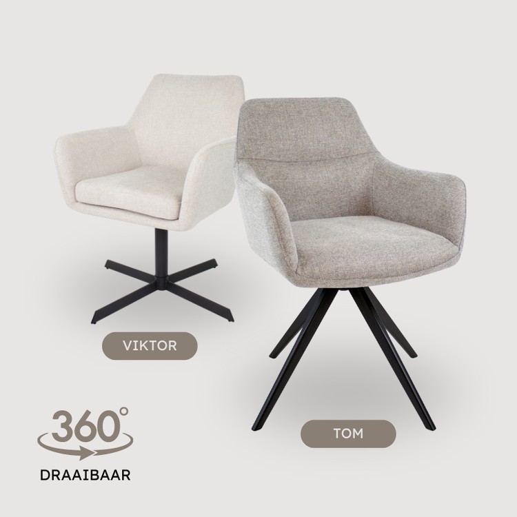 Aanbieding: Draaibare stoelen by Kick Collection