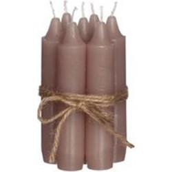 Diner kaarsen set 7 stuks H. 11 cm mauve rose - Hortus