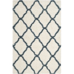 Safavieh Shaggy Indoor Woven Area Rug, Hudson Shag Collection, SGH283, in Ivory & Slate Blue, 91 X 152 cm