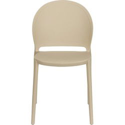 Tuinstoel Kunstof Beige - Zitdiepte 43cm - 52x45x82cm - Sjoerd