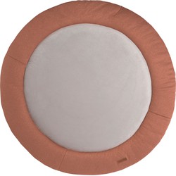 Baby's Only Gebreid boxkleed rond Sparkle - Parklegger - Speelkleed - Koper-Honey Mêlee - Ø90 cm - Met subtiel glittertje - Extra dik - Tweezijdig te gebruiken