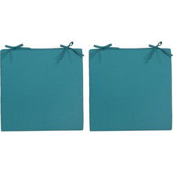 4x Buitenstoelen stoelkussens petrol blauw 40 x 40 cm - Sierkussens