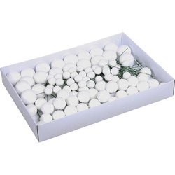 Voordeelverpakking witte glitter kerstballetjes instekers 2, 3 en 4 cm - Kerststukjes
