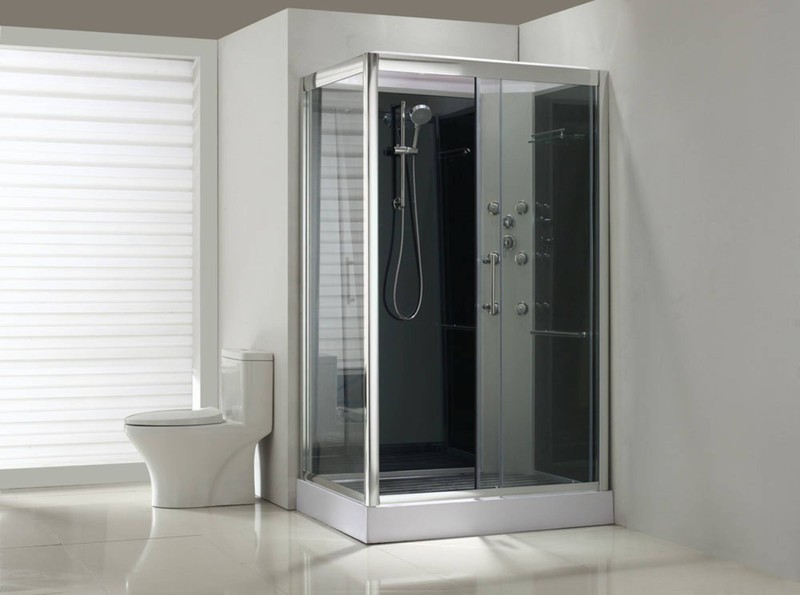 Saqu Room douchecabine met rechts draaiende deur 120x90x225cm helder glas/aluminium chroom - 