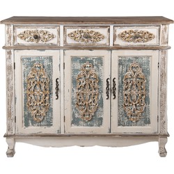 Clayre & Eef Dressoir 126x40x112 cm Wit Bruin Hout