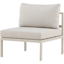 Glen aluminium modulair tuin bankelement beige met beige zitkussens- 74 x 65 cm