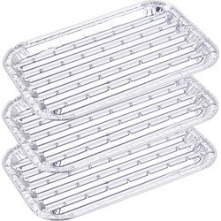 Set van 20x stuks barbecue grillschalen rechthoekig 11 x 18 cm - barbecueroosters