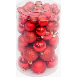 57 Onbreekbare kerstballen mix rood classic - Oosterik Home