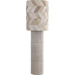 PTMD Joanne Beige Suede Floor Lamp Patch Cowhair Shade