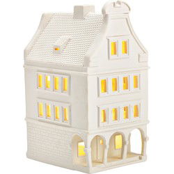 Wurm Lichthaus Prinzipalmarkt Münster van porselein, wit (B/H/D) 11x21x14cm.