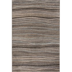 Safavieh Modern Stripe Wave Indoor Woven Area Rug, Amsterdam Collection, AMS111, in Silver & Beige, 201 X 279 cm
