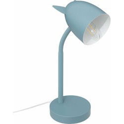 Atmosphera Tafellamp - met oortjes - blauw - metaal - 18 x 12,5 x 31cm - Bureaulampen