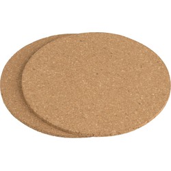 Pannen onderzetters rond - set 2x stuks - van kurk - dia 18 cm - Panonderzetters