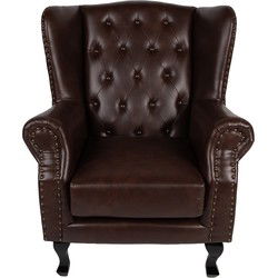 Clayre & Eef Fauteuil Bruin Kunstleer