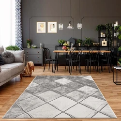 Rosalia Modern Grijs vloerkleed - Marmer Design - 120 X 120 CM Rond