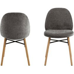 Eetkamerstoel Grijs - Zithoogte 46cm - 54x46x82,5cm - Sofie - Set van 2