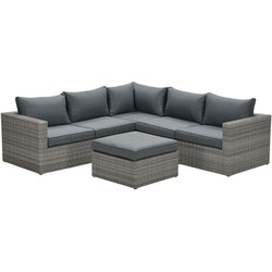 Orangebird loungeset - 4-delig - organic grey - reflex black