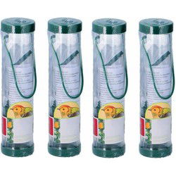 Voordeelset van 4x stuks voedersilo voor in de tuin - Vogelvoederhuisjes