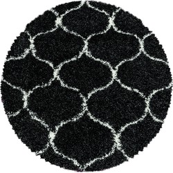 Tapijtenloods Opera Soft Shaggy Rond Hoogpolig Vloerkleed Antraciet- 200 CM ROND