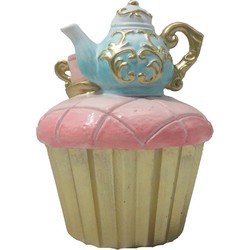 Clayre & Eef Decoratie Cupcake Ø 8x11 cm Roze Kunststof