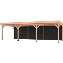 Douglas overkapping 900 x 350, met zwarte achterwand, Westwood Comfort