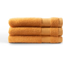 DoubleDry Hotel Badhanddoeken 70 x 140 cm – Set van 3 – 100% Katoen 500 g/m2 – Zacht & Absorberend -  Okergeel