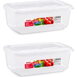 8x diepvries vershoudbakje met stevige deksel 1200 ml 20,5 x 13,5 x 7,5 cm - Vershoudbakjes