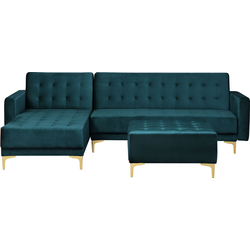 Beliani ABERDEEN - Modulaire Sofa-Groen-Fluweel